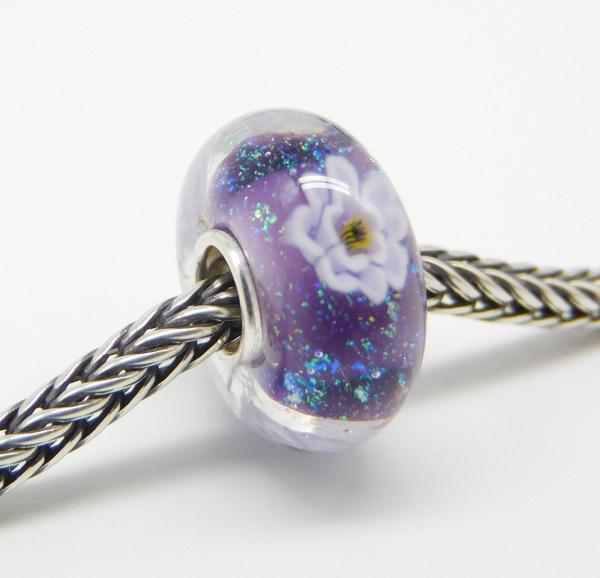 Purple Dreamdust Flowers - Elfbeads Glas